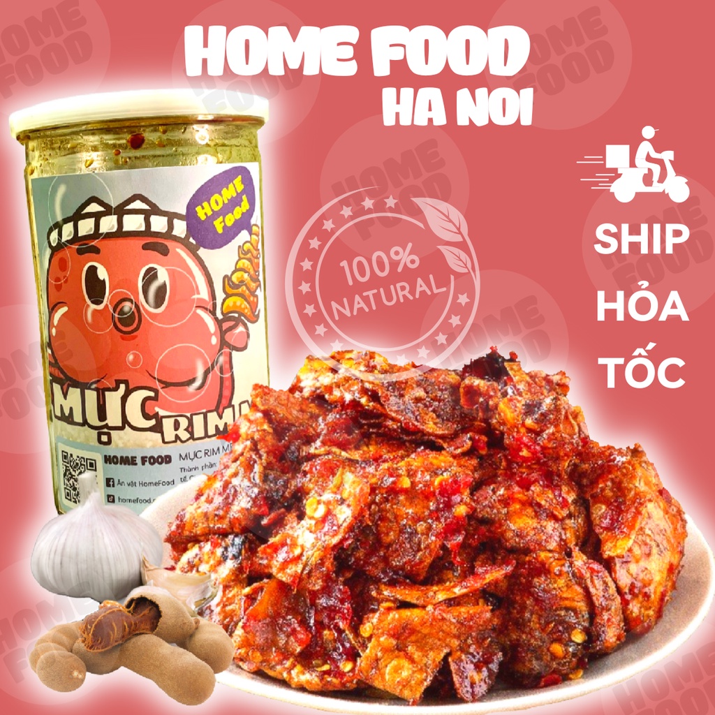 Mực rim me HomeFood 250g mực rim cay đặc sản Đà Nẵng thơm ngon đậm vị đồ ăn vặt Việt Nam an toàn vệ sinh thực phẩm