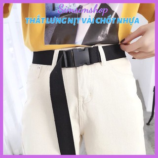 Thắt lưng Vải Canvas Nam nữ ulzzang chốt nhựa - Dây nịt vải bố nam nữ thời trang simsimshop