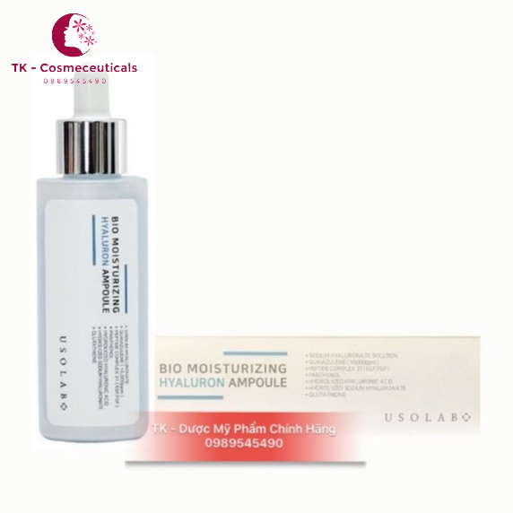 Tinh Chất Cấp Nước Căng Bóng Da HA Usolab Bio Moisturizing Hyaluron Ampoule - 50m