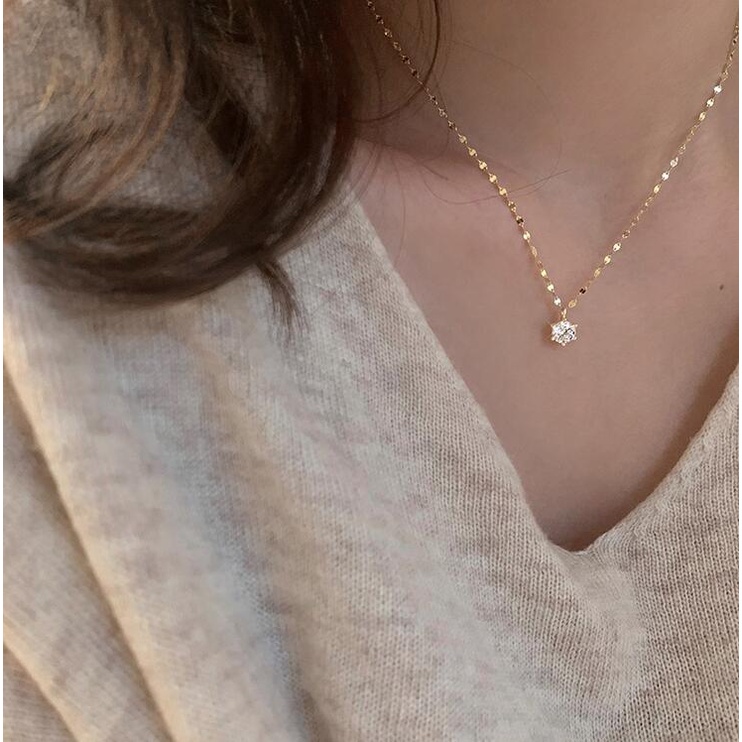 Vòng cổ Mặt Đá Zircon Đơn Giản Cổ Điển Cho Nữ