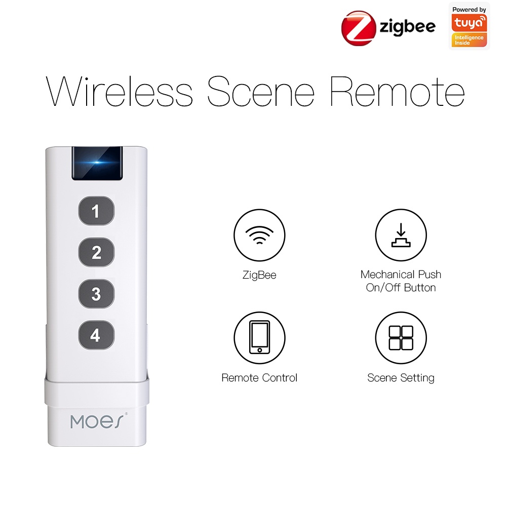 Công tắc ngữ cảnh 4 nút Tuya Zigbee Scene Remote gắn tường