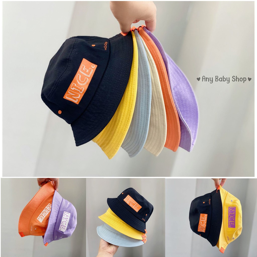 Mũ nón Bucket thời trang chữ NICE 6 màu cho bé trai và bé gái siêu cute hột me -hàng có sẵn   ❣❣