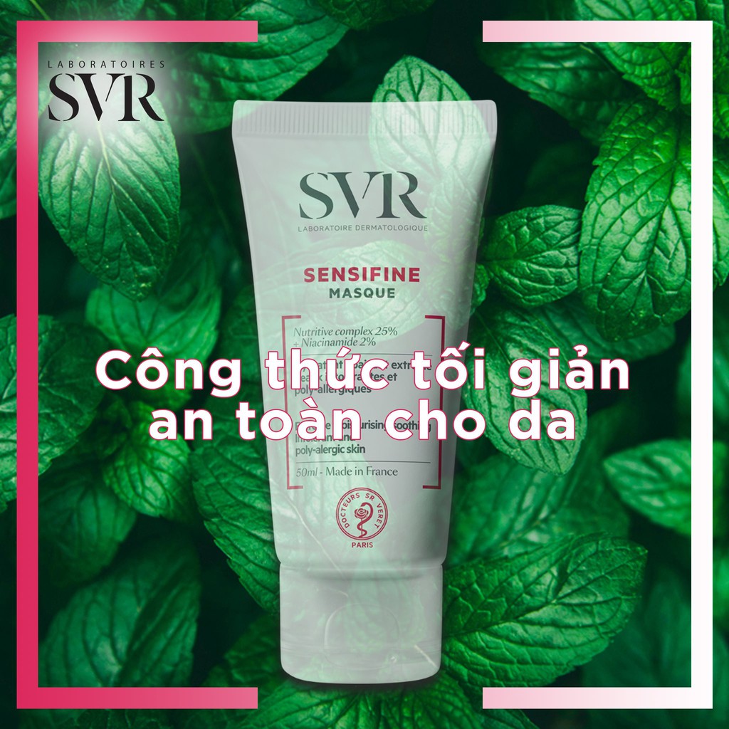 Mặt nạ SVR Sensifine Masque dưỡng ẩm làm dịu da mềm da tức thời cho da khô và da bị kích ứng 50mL