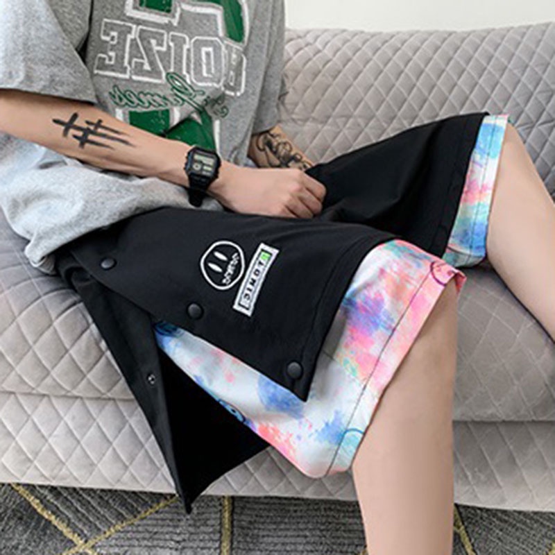 Quần short IELGY phối hàng nút cài phong cách thể thao đường phố thời trang dành cho nam