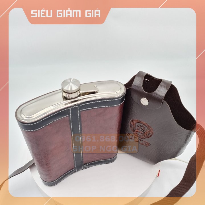 Bình đựng Inox 304 bọc da pu  dung tích 1.5 lít tặng phễu và chén shopsuhao247