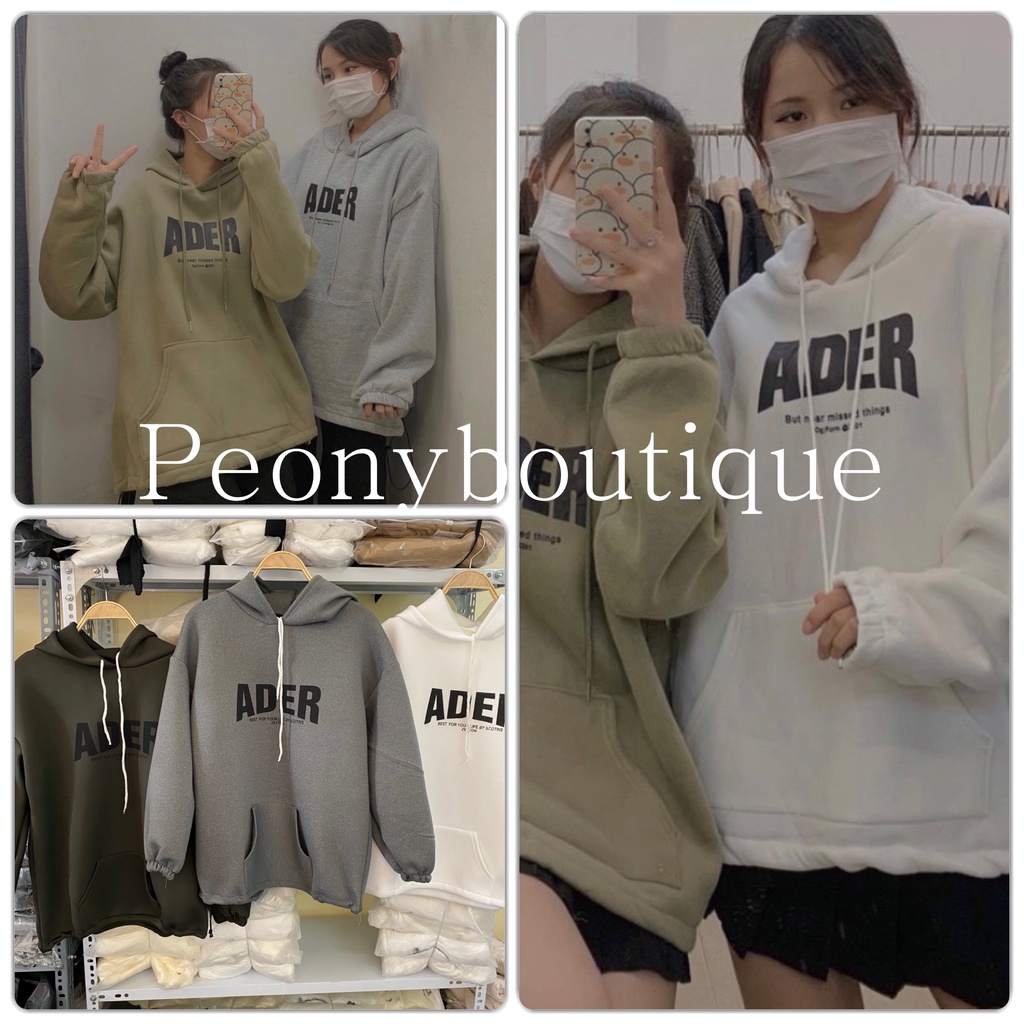 Áo Hoodie Ader PEONYB Nữ [FREESHIP]  Sweater nỉ form rộng tay bồng, kiểu dáng trẻ trung bánh bèo cá tính Ulzzang