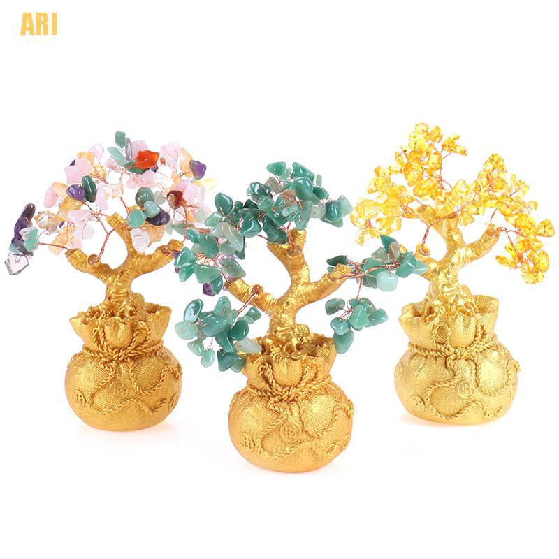 [VI] Cây Phong Thủy Cầu Tài Lộc Tài Lộc Vàng Thạch Anh Tím Pha Lê May Mắn Trang Trí Nhà Cửa
