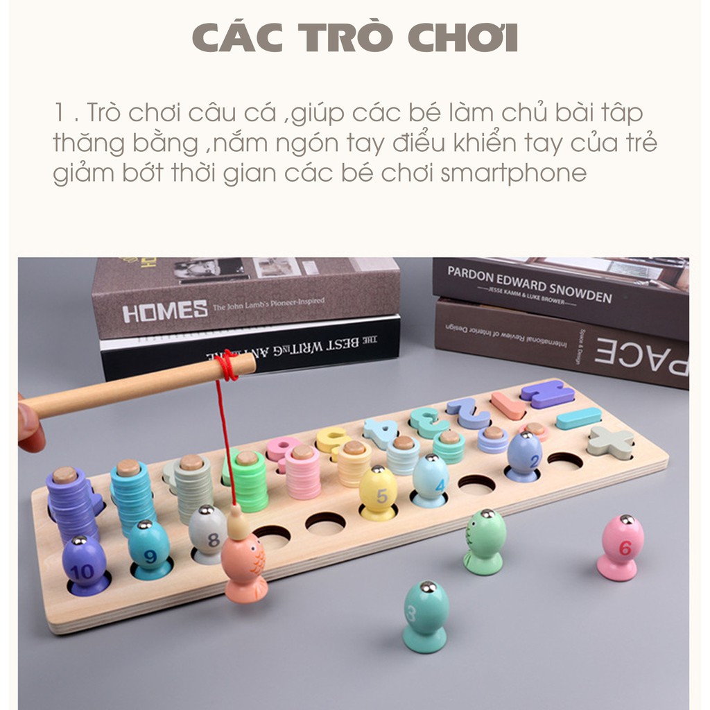 Đồ Chơi Gỗ Cột Tính Câu Cá Học Đếm, Học Số Và Phép Tính Benrikids Cho Bé Theo Phương Pháp Montessori