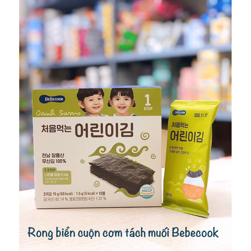 Rong biển cuộn cơm Bebecook Hàn Quốc - HỘP 15GR (Date 06/2022)