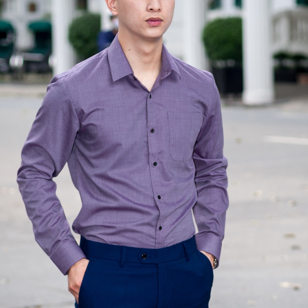 Áo sơ mi nam dài tay vải kate gân | BigBuy360 - bigbuy360.vn