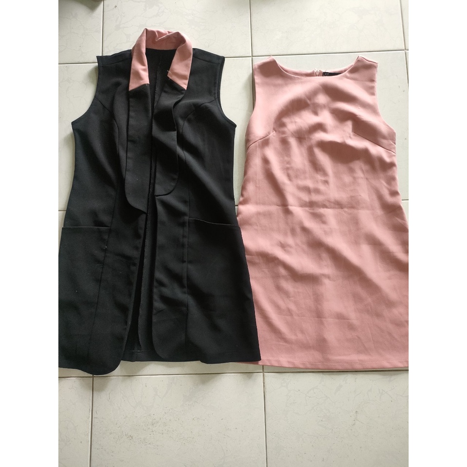 Thanh lý Set đầm 2 món kèm khoác blazer giá siêu hạt dẻ