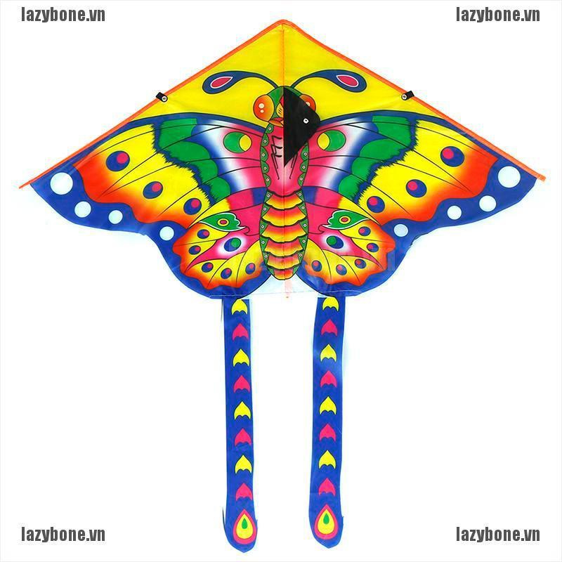 Diều hình bươm bướm 90x50cm có dây cầm tay thiết kế đuôi dài in họa tiết sặc sỡ đẹp mắt
