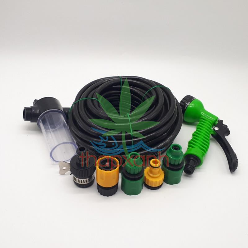 Bộ vòi xịt nước tưới cây, Rửa xe BTN-7201, Vòi 7 in 1 kèm bình xà phòng + 15m dây