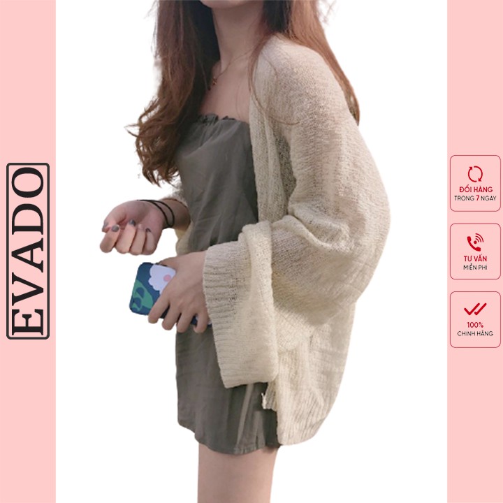 Áo cardigan nữ khoác ngoài len mỏng phong cách Hàng Quốc EVADO CD01