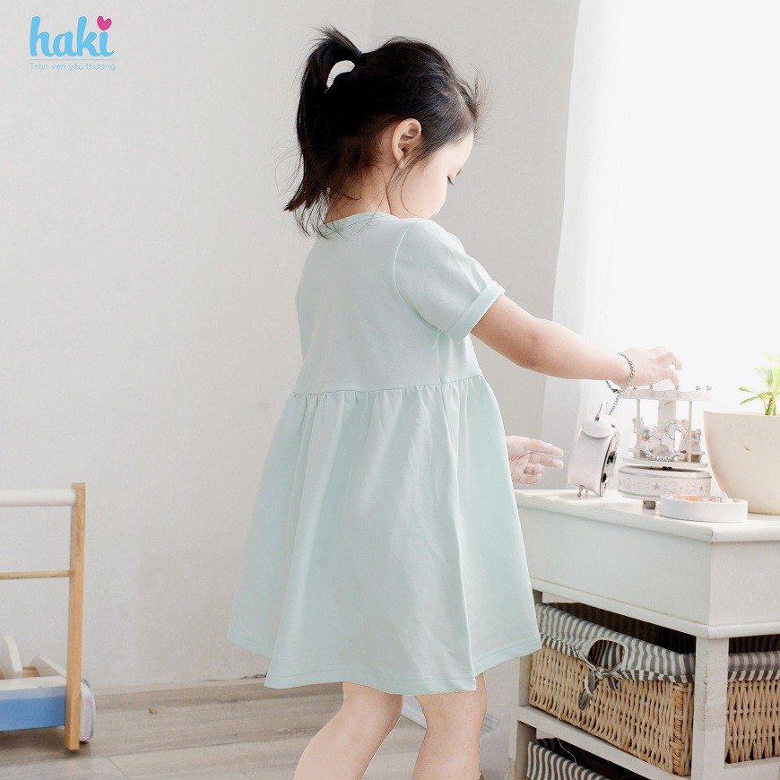 Váy bé gái cotton cộc tay Haki HK187 (xanh mint)