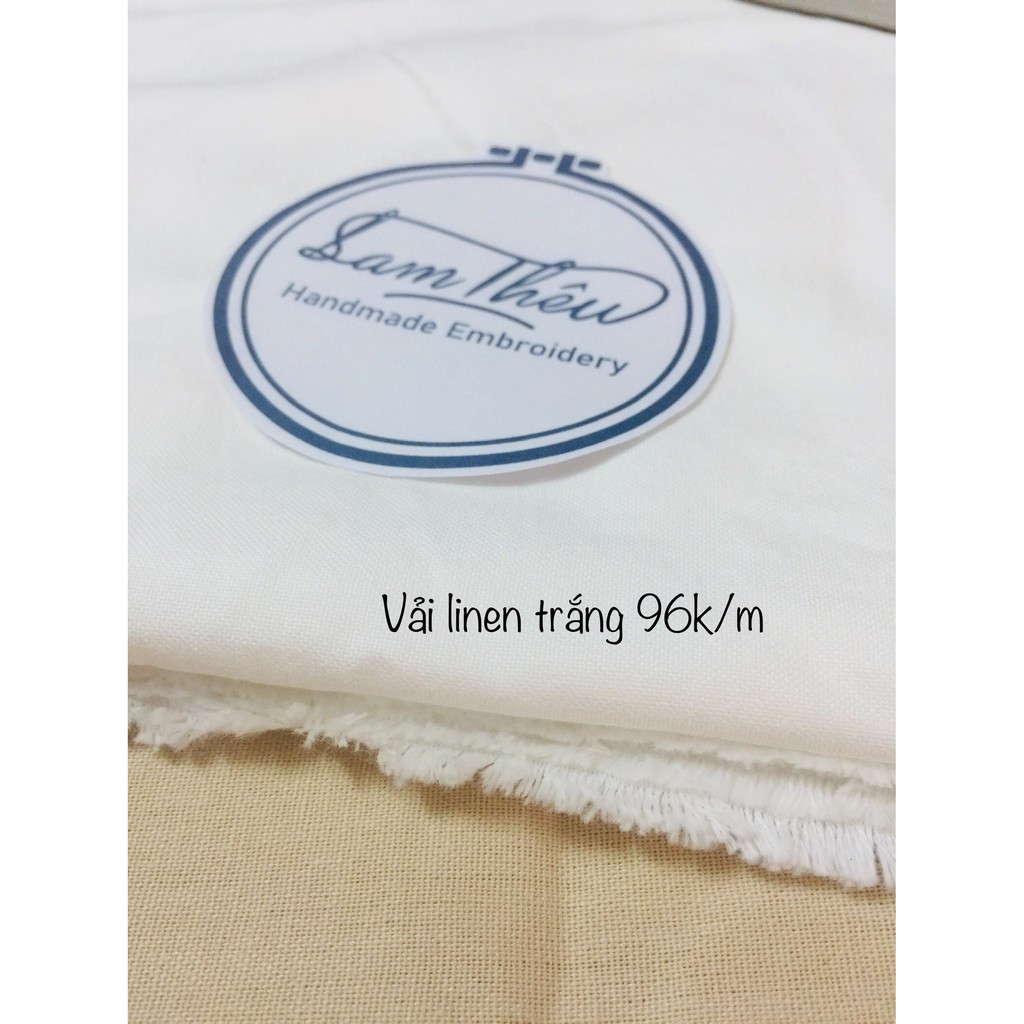 Vải linen, vải bố thêu các loại