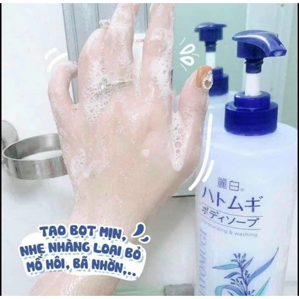 Sữa Tắm Trắng Da, Sữa Tắm Hatomugi Moisturizing Washing 800ml Dưỡng Ẩm Chiết Xuất Ý Dĩ Nhật Bản