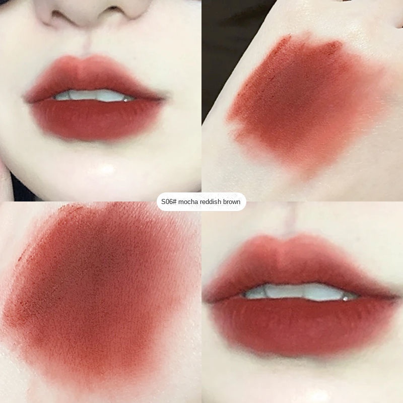 Son môi nội địa trung Son Môi TikTok Chất Nhung Lì Màu Trơn Có Độ Bóng Cao