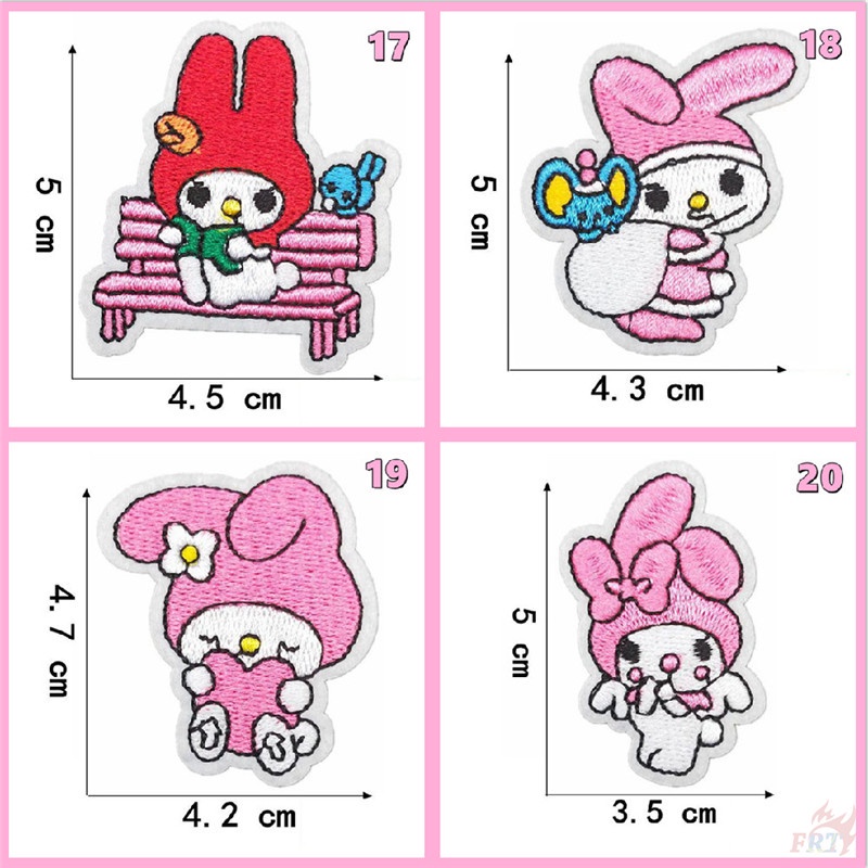 ♥ Miếng Dán Tự Dính Hình Melody & Cinnamoroll Ngọt Ngào ♥ 1 Phụ Kiện Thêu Ủi Vào Quần Áo