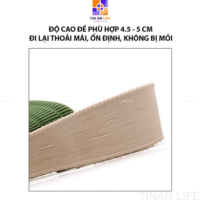 Dép Nữ Xỏ Ngón Cao 5cm, Êm Chân, Bám Sàn Không Trơn Trượt