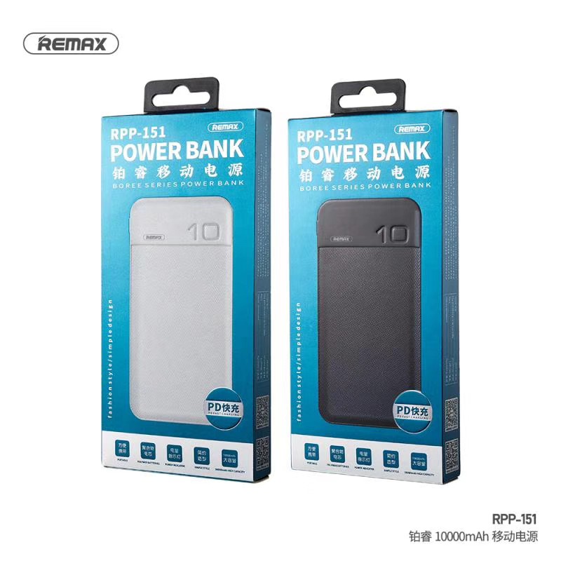 [SIÊU RẺ] Pin dự phòng Remax Boree 10000mah QC 3.0 + PD Dual Direction Fast Charging RPP-151 - Hàng Chính Hãng