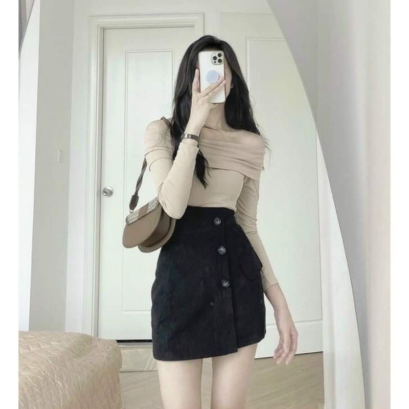 SET ÁO GÂN BẸT VAI TD x CHÂN VÁY ❤️