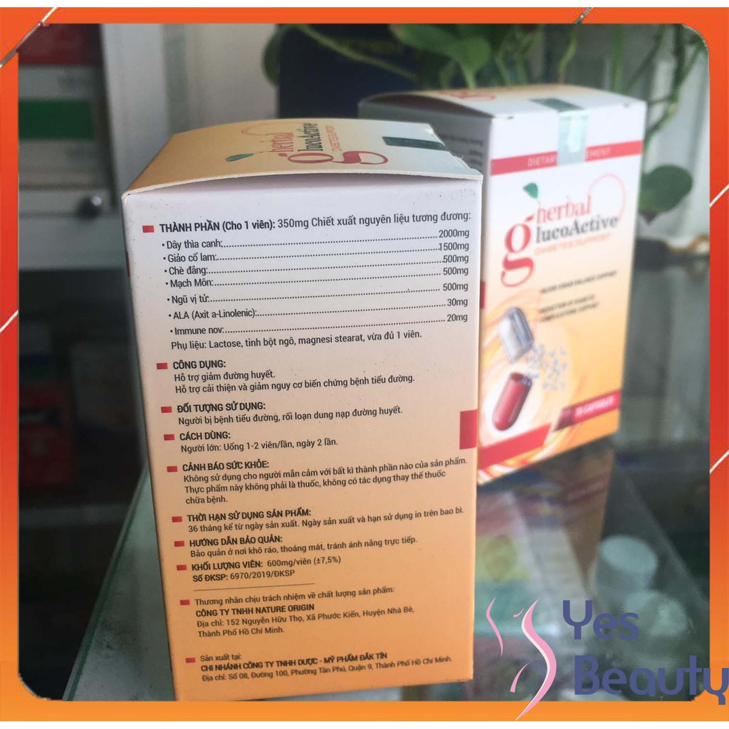 VIÊN UỐNG HERBAL GLUCOACTIVE - Thực Phẩm Hỗ Trợ Hạ Đường Huyết Ổn Định Sức Khỏe Toàn Diện - CHÍNH HÃNG HỘP 30 VIÊN