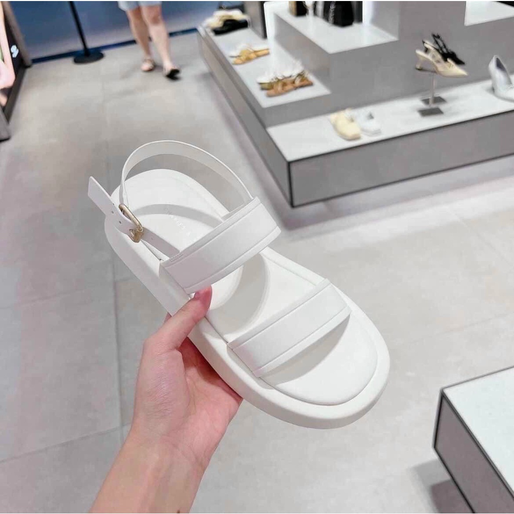 dép quai hậu nữ hai màu đen trắng