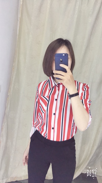 Sơ mi kẻ hotren⚡️FREESHIP EXTRA⚡️áo sơ mi sang chảnh