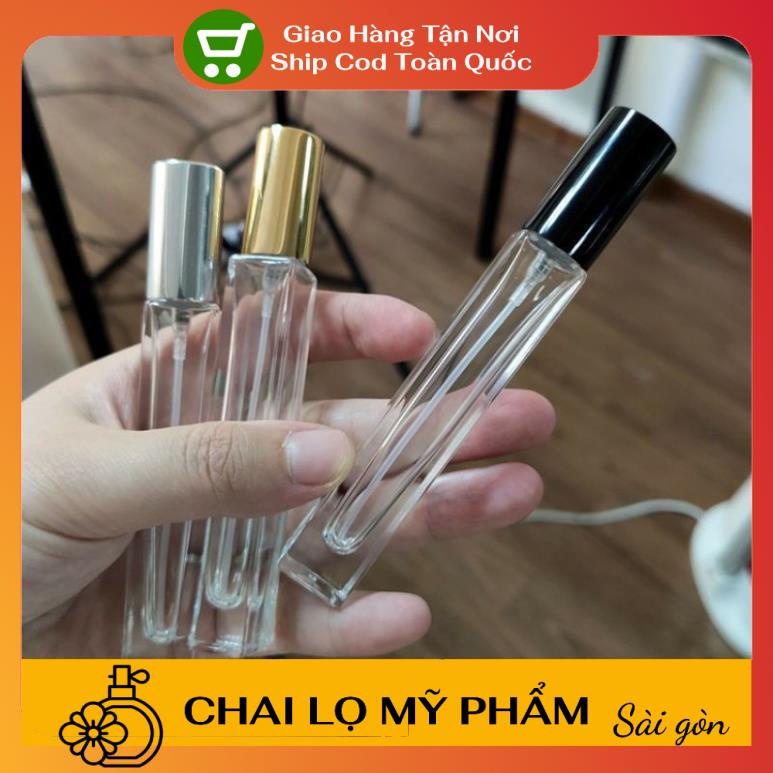 Lọ Chiết Nước Hoa ❤ SIÊU RẺ ❤ Chai lọ chiết nước hoa 10ml vuông cao dày đựng dầu thơm , phụ kiện du lịch