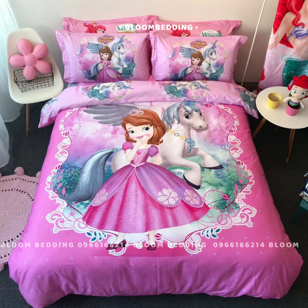 (63 mẫu) Set Chăn Ga Gối Cotton Disney 4 Món Cho Bé - Siêu nhân / Công chúa (Hàng loại 1)