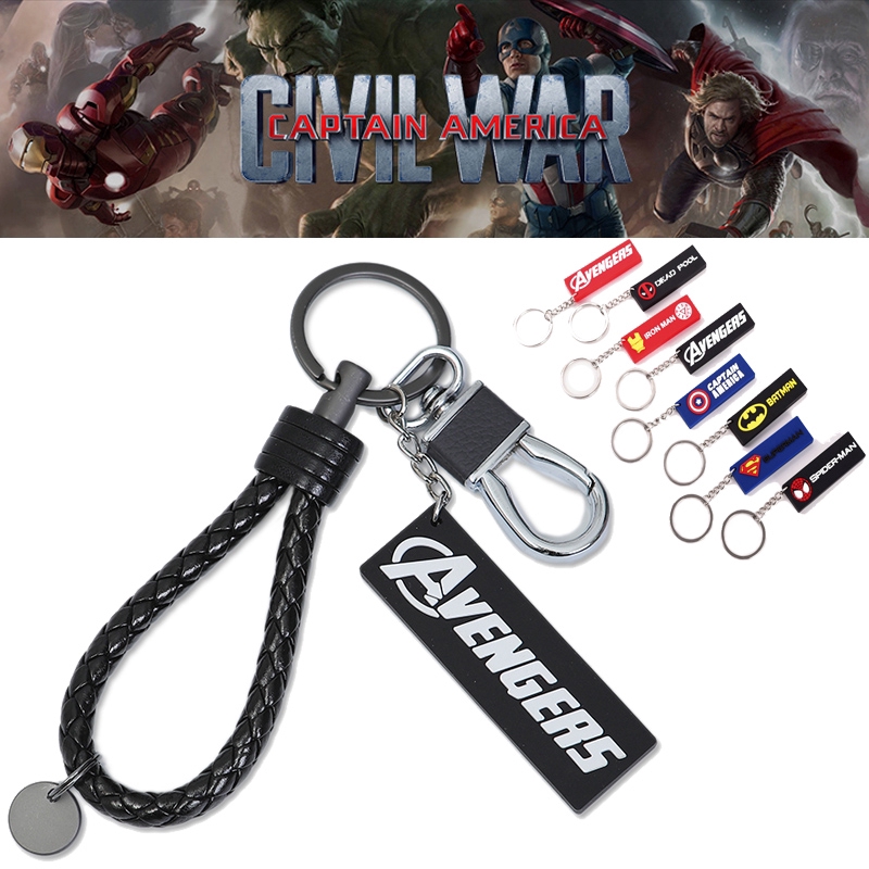 Móc khóa hình Captain America bằng da PU độc đáo