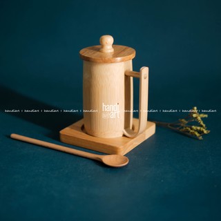 Bộ lót ly/nắp ly gỗ tre
