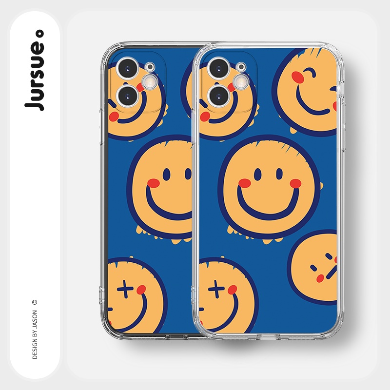 Ốp lưng JURSUE viền vuông chống sốc hình dễ thương đẹp cho iPhone 13 12 11 Pro Max SE 2020 X XR XS ip 8 7 6 6S Plus Y111