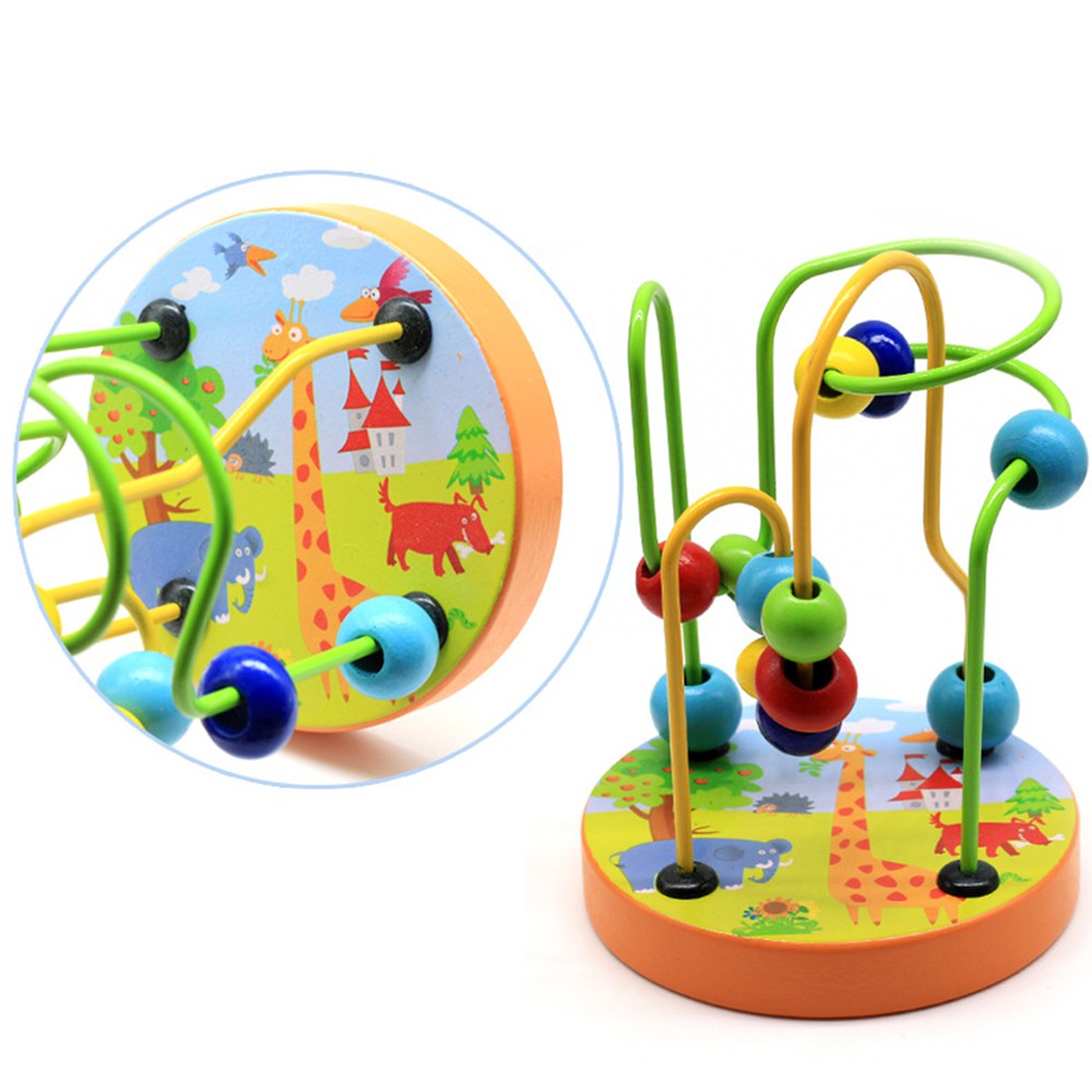 Đồ Chơi Luồn Hạt Mini Gỗ Cho Bé Luyện Khéo Tay Kiên Nhẫn - Giáo Dục Sớm, Giáo Cụ Montessori
