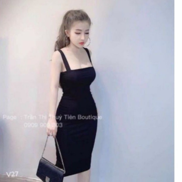 Đầm body bảng to full đen(B.C)