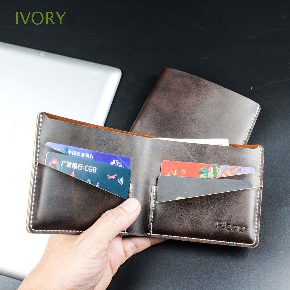 Ví Da Mini Siêu Mỏng Có Thể Gấp Gọn Đựng Thẻ ID/Thẻ Tín Dụng Phong Cách Doanh Nhân Cho Nam