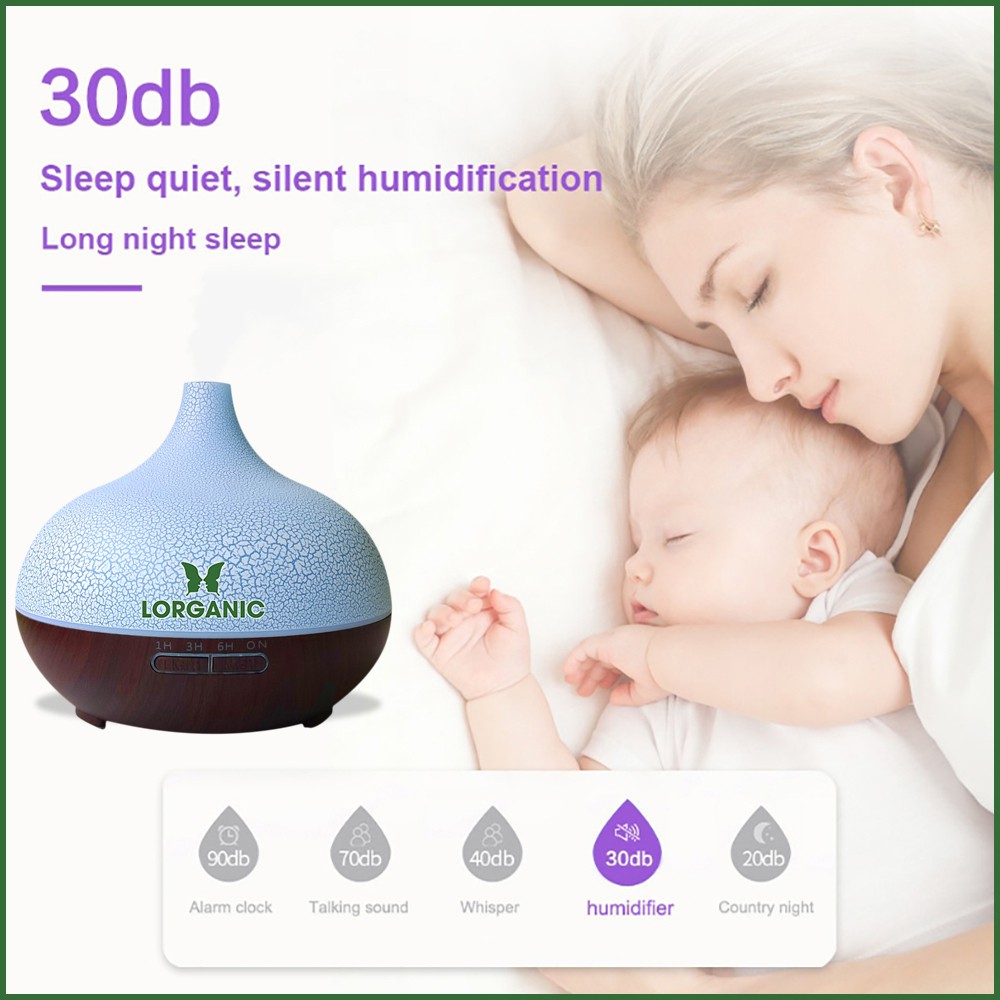 Combo máy khuếch tán/ máy xông tinh dầu Lorganic Giọt Nước vân rạn FX2056
