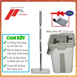 Bộ cây lau nhà ,chổi lau nhà kèm thùng 360 tự vắt TẶNG Kèm 2 miếng lau siêu sạch