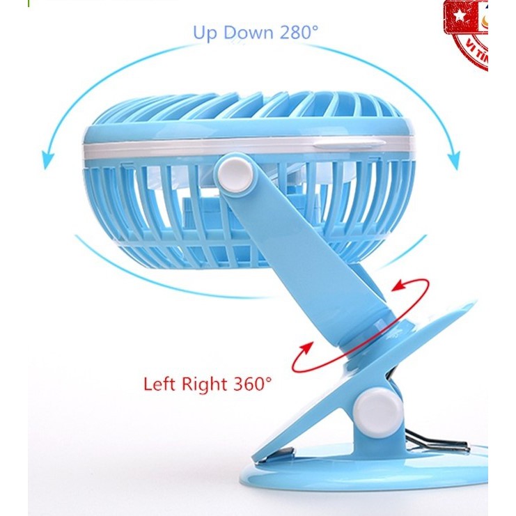 [Giá Hủy Diệt] Quạt Sạc Kẹp Bàn Văn Phòng DP - 7608