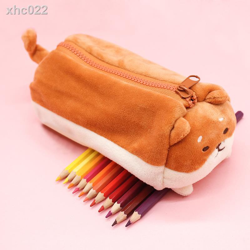 Túi đựng bút mỹ phẩm đa năng cỡ lớn hình cún Shiba đáng yêu