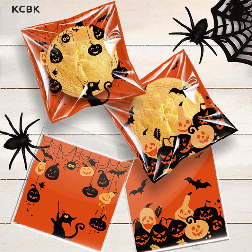 Set 100 Túi Nhựa Đựng Bánh Kẹo Phong Cách Halloween