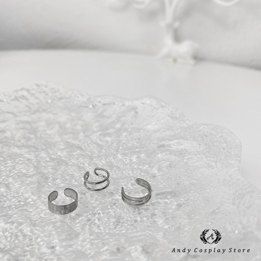 [CÓ SẴN] Set 3c khuyên kẹp màu bạc