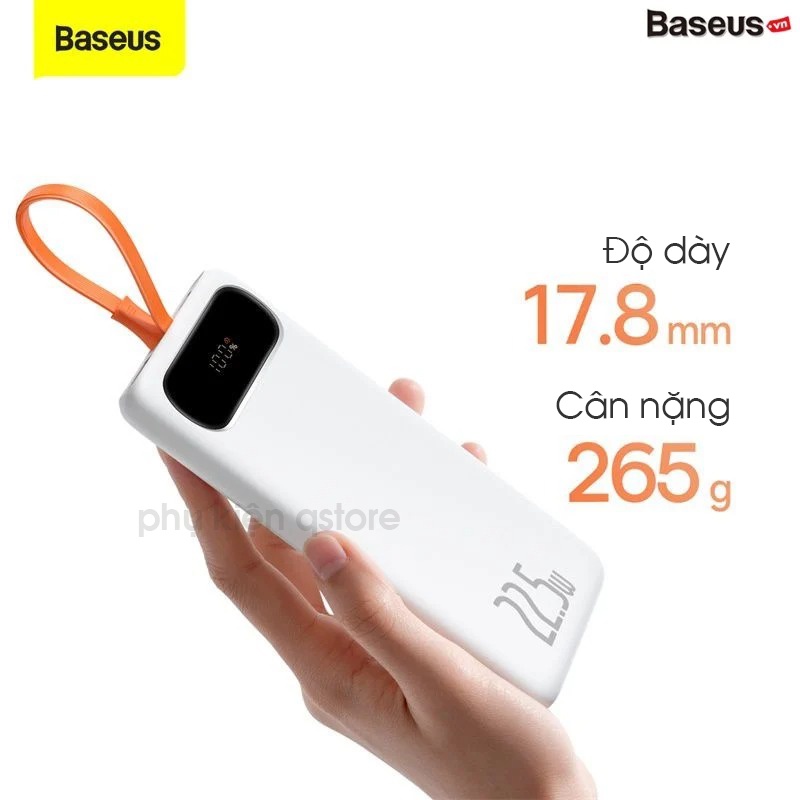 Pin Dự Phòng Sạc Nhanh Baseus 2022 Sạc nhanh 20W cho iPhone Qstore | Dung lượng 10000mAh 20000mAh Tích hợp cáp sạc