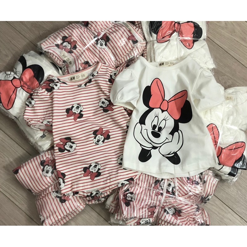 Áo cộc HM Minnie hồng 1-10Y (có ảnh thật)