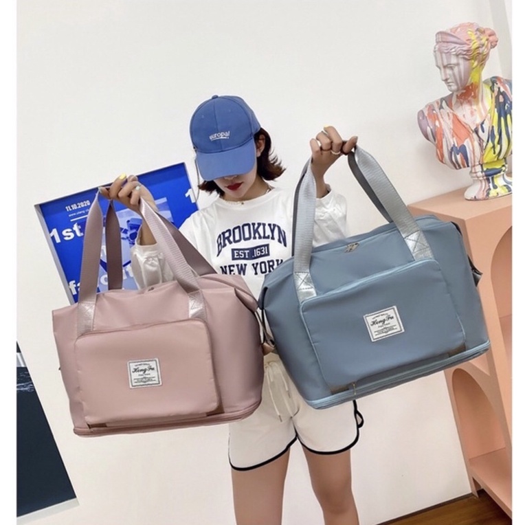 Túi xách du lịch 2 tầng cỡ lớn có ngăn khoá ngoài ❤️ FREE SHIP ❤️ túi du lịch gấp gọn chất liệu vải dù cao cấp nhiều ngă