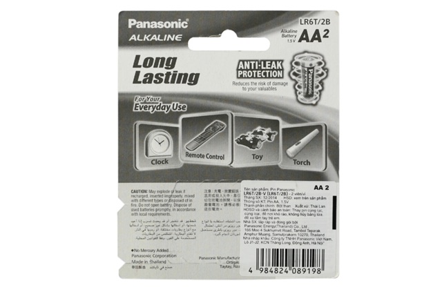 Vỉ 2 viên Pin  AAA Panasonic Alkaline, Maxell Chính Hãng