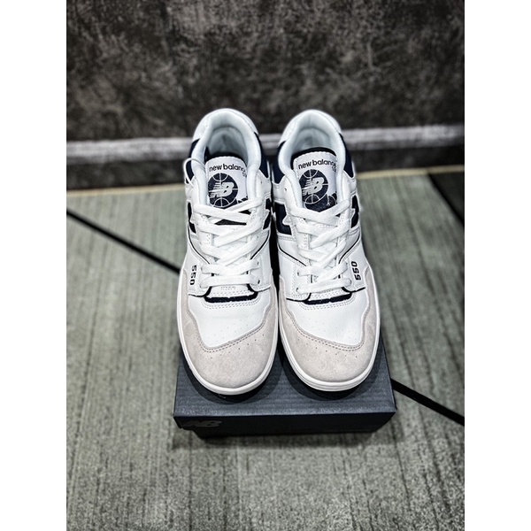 Giày thể thao cổ thấp | NB 550 White Navy cao cấp