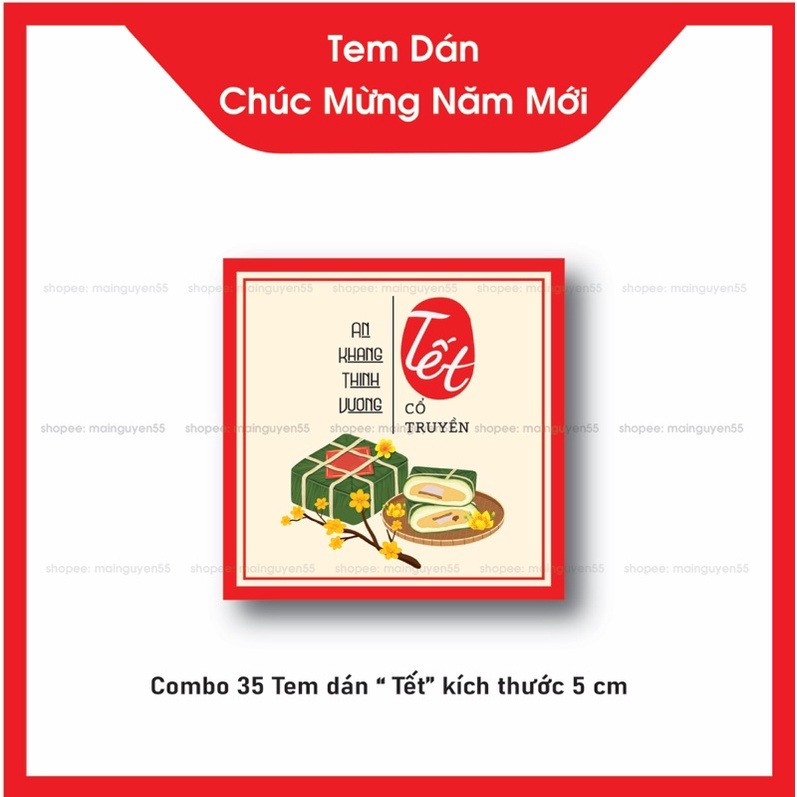 Tem Dán Tết , Tem Chúc Mừng Năm Mới , Decal tết