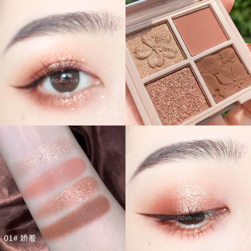 Bảng Phấn Mắt Bóng Lưu vực Net celebrity with the same NOVO eyeshadow palette ins cheap student glitter super high value pearl sequins without makeup